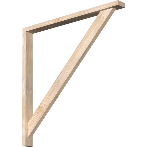 Ekena Millwork Traditional Block Smooth Bracket w/ Offset Brace, Douglas Fir, 3 1/2"W x 40"D x 40"H BKT0402X40X40TRA05SDF - main